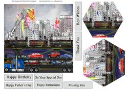 Hauling Cars City with Pyramid Layers