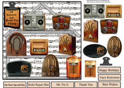 Old Radio Repair Shop Topper with Decoupage