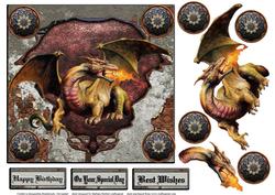 Dragon Shield One Topper with Decoupage