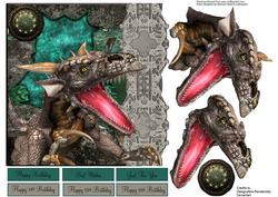 Dragon Shield Two Topper with Decoupage