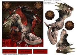 Dragon Shield Four Topper with Decoupage