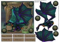 Dragon Shield Five Topper with Decoupage