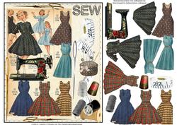 Vintage Sewing Pattern with Decoupage
