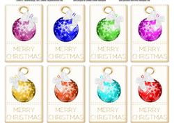 Merry Christmas Ball Tags