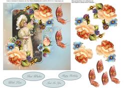Picking Flowers Topper with Decoupage