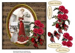 Vintage Music Teacher Topper with Decoupage