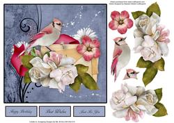 Bird and Flowers with Decoupage