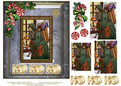 Ho Ho Ho Santa Topper Pyramid and Decoupage