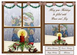 Snowman Window with Insert and Verse