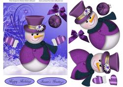 Winter Welcome Snowman with Decoupage