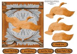 Wooden Goose Hunting Topper with Decoupage
