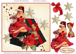 Miss December Topper with Decoupage