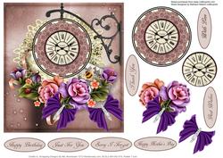 Timeflowers Topper with Decoupage