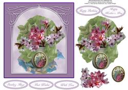 Flower Vase Topper with Decoupage