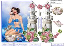 Seashell Pinup Topper with Decoupage