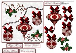 Holiday Baubles Topper with Decoupage