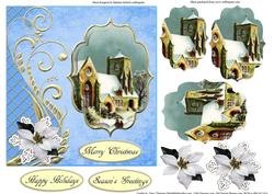 Blue Christmas Scene Topper with Layers