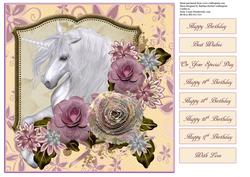 Unicorn and Paper Roses Quick Topper