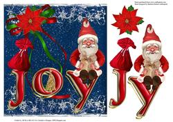 Santa Bringing Joy Topper with Decoupage