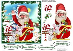 Santa and Friends Topper with Decoupage