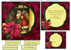 Vintage Santa Topper Set