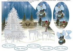 Country Christmas Cut and Fold with Decoupage