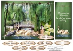 Peaceful Garden Topper with Book Mark