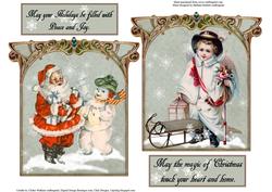 Two Vintage Christmas Tags
