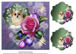 Sugar Plum Chihuahua Topper & Gift Tags