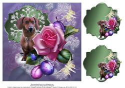 Sugar Plum Dash Hound Topper & Gift Tags