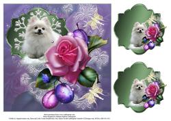Sugar Plum Pomerian Topper & Gift Tags