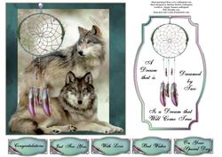 Wolf Dream Catcher Topper with Insert