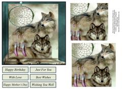 Wolf Dream Catcher with Pyramid Layers