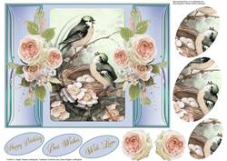 Nesting Birds and Roses with Layers