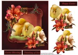 Baby Ducklings and Easter Lilies with Decoupage