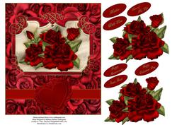 Red Roses for Love Topper with Decoupage