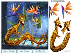 Dragon's Paradise Card Topper with Decoupage