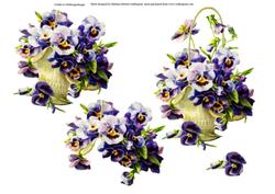 Flower Basket Decoupage Layers