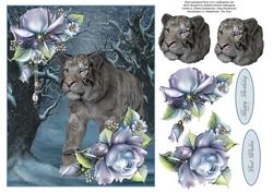 Great White Tiger Topper with Decoupage