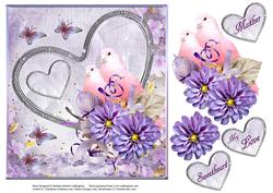 Doves of Love Heart Topper with Decoupage