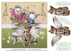 Little Angel Kitten Topper with Decoupage