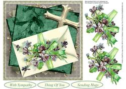 Violet Note Card Topper with Decoupage