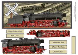 Locomotive Train 4 x 10 Long Topper with Decoupage