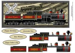 Train 4 x 10 Long Topper with Decoupage