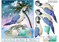 Tropical Isle Parrot Topper with Decoupage
