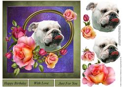 Cheeky Dog Portrait Topper with Decoupage