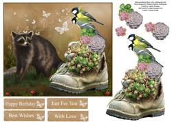 Old Boot Garden Topper with Decoupage