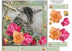 Kitten Prayers Card Topper with Decoupage