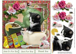 Morning Tea Sharing Topper with Decoupage