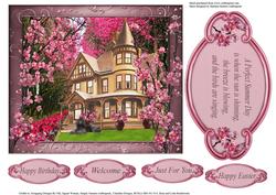 Cherry Blossom House Topper with Insert